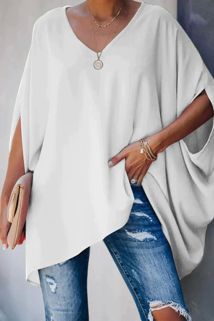 Isabella | Chic Batwing Oversized V-Neck Tunic Top