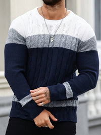 Maximilian | Stylish And Comfortable Men's Color Block Knit Sweater