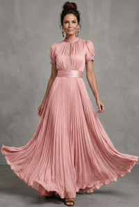 Mila | Elegant And Flowing Pleated A-Line Maxi Dress