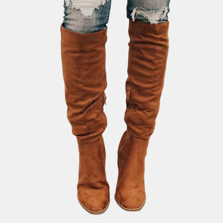 Abby | Stretch-Kniestiefel mit Blockabsatz