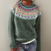 Birgit | Vintage Style Floral Knitted Sweater