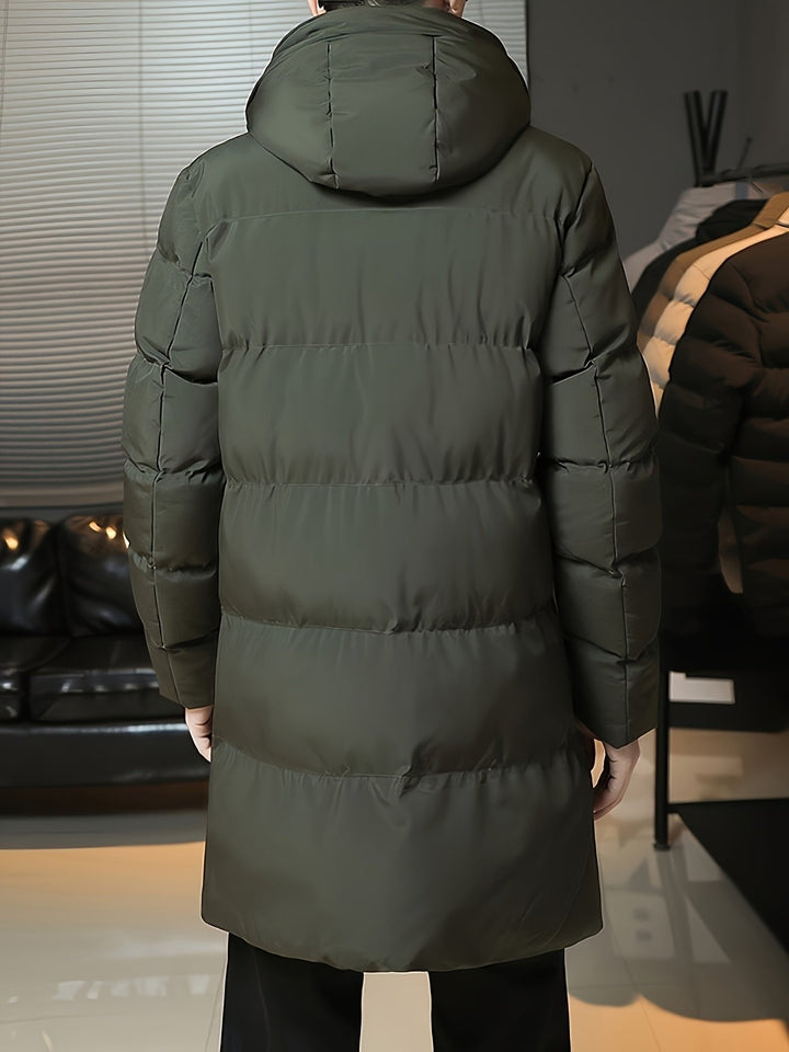 Donovan | Longline Puffer Coat – Stylish Hooded Design for Men