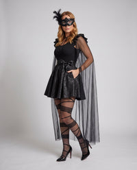 Celestine | Elegant And Comfortable Sheer Overlay Halloween Costume Dress