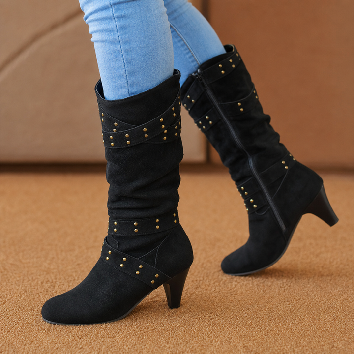 Rivella | Studded Slouch Knee-High Boots for Women