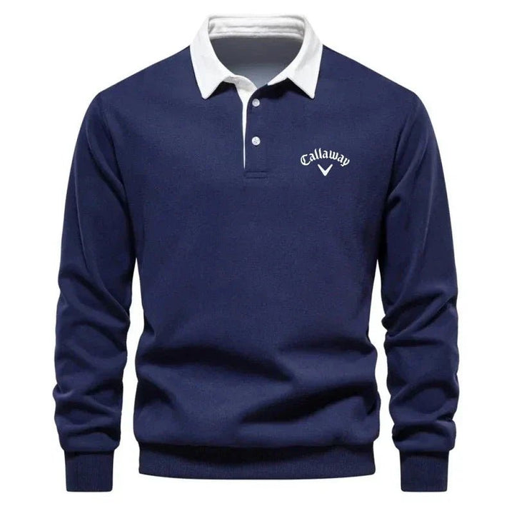 Ethan | Refined And Modern Contrast Collar Knit Polo Sweater