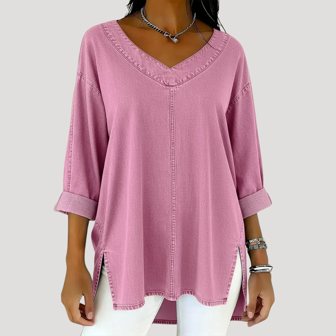 Evelyn | Casual Chic Flowy V-Neck Tunic Top