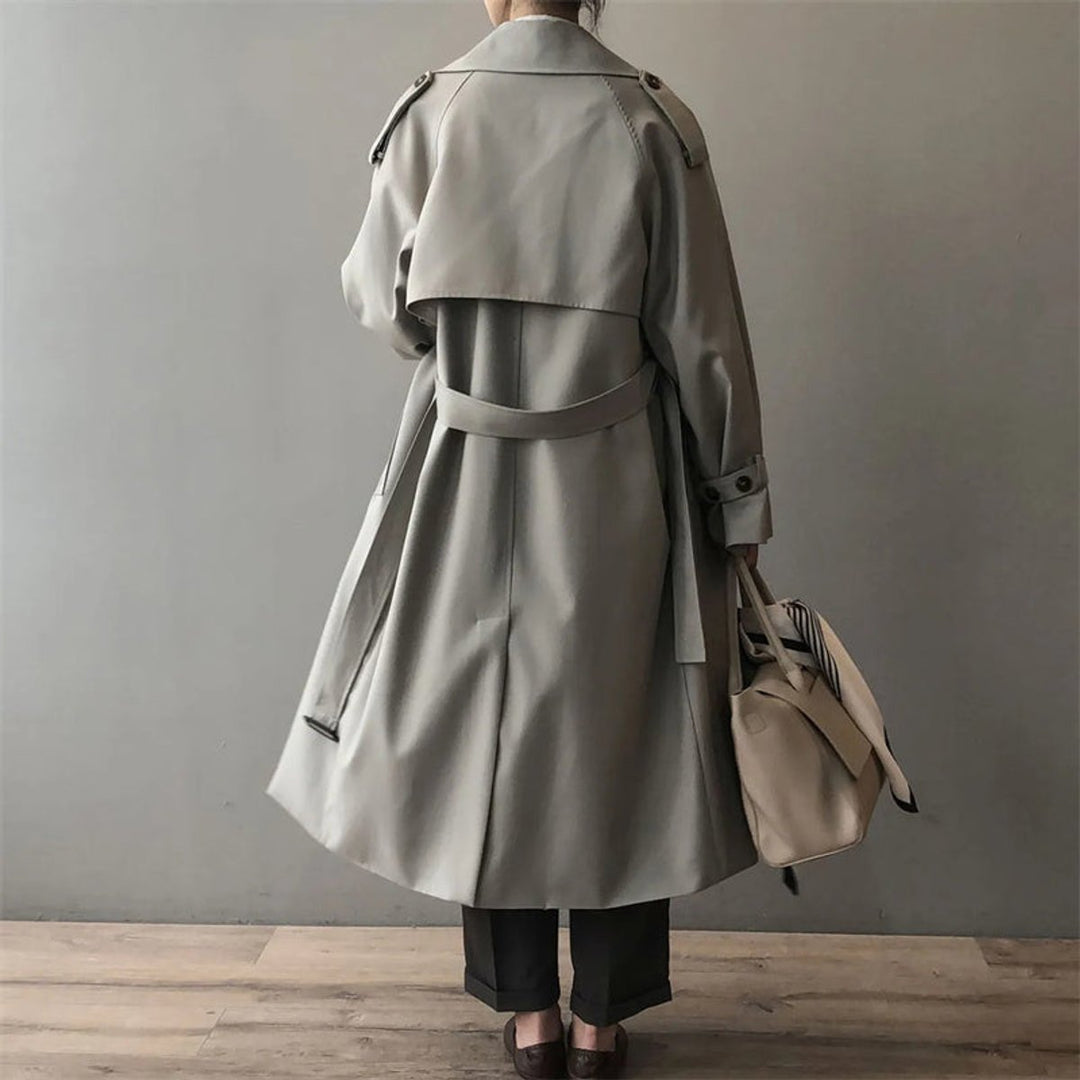 Amelie | Elegant Water-Repellent Long Trench Coat