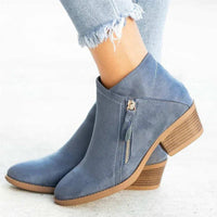 Camille | Elegant Suede Ankle Boots with a Comfortable Low Block Heel