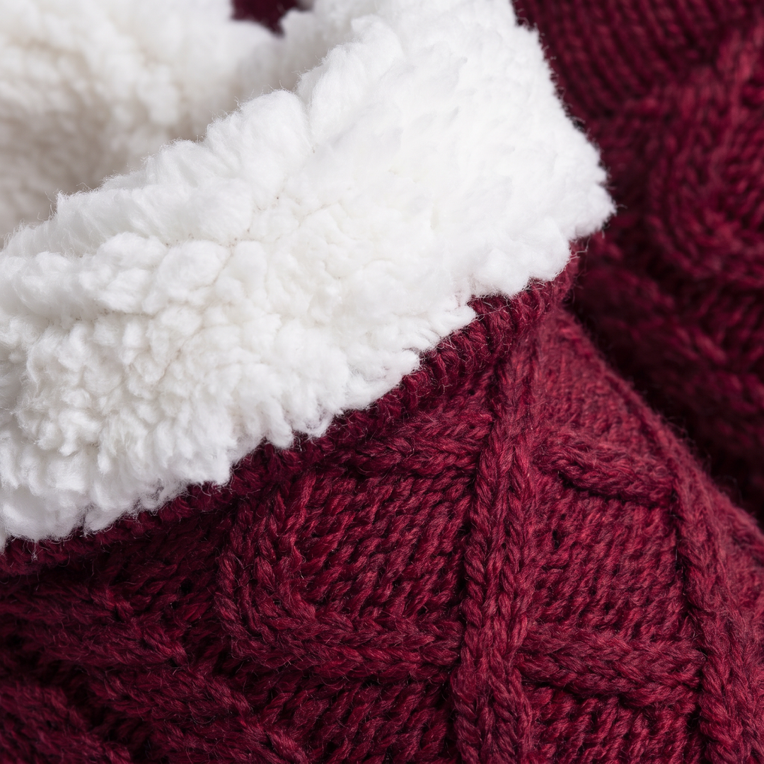 Fleece Knitted Slippers | Fleece-Lined Comfort for Women