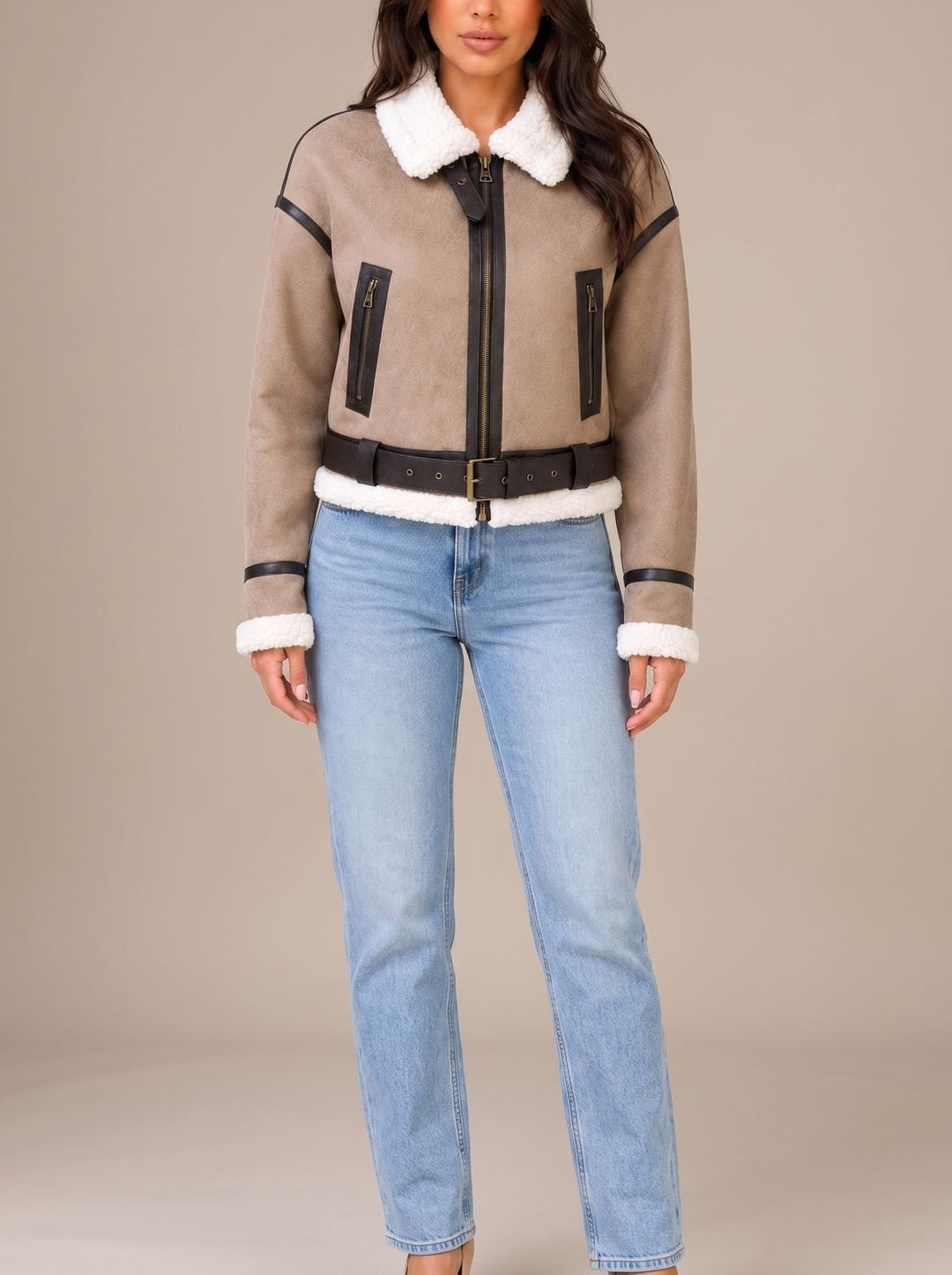 Marlene | Aviator Jacket – Short Teddy Style for Women
