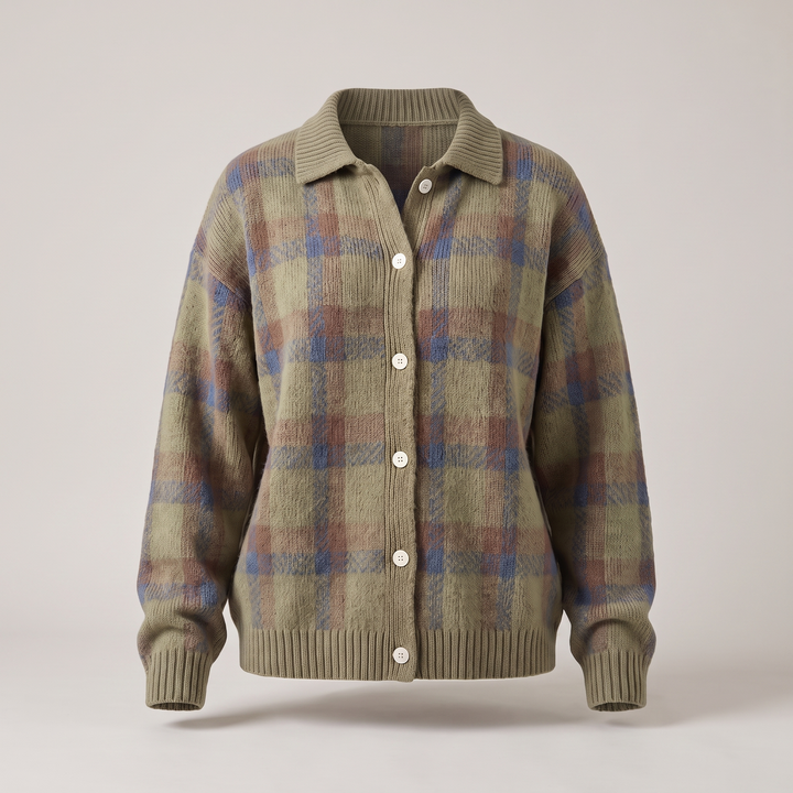 Clara | Plaid Cardigan – Cozy Knit Style for Women