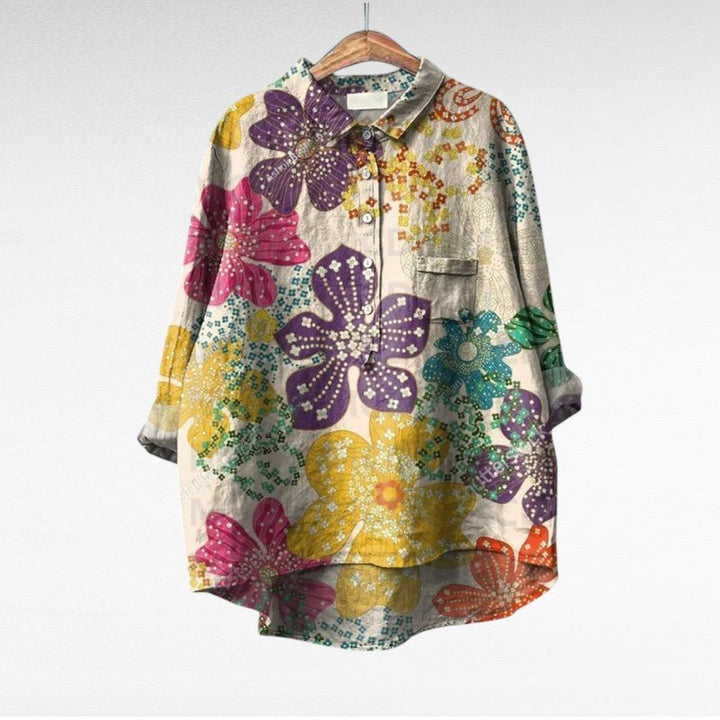Colleen | Long Sleeve Blouse – Classic Multicolor Style