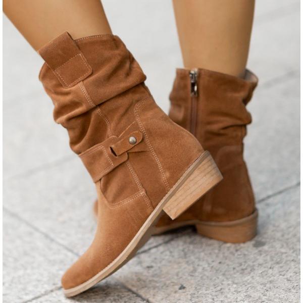 Marissa | Relaxed Suede Slouch Ankle Boots
