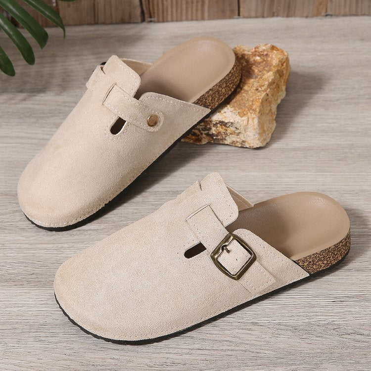 Isabella | Sophisticated Suede Buckled Slip-On Mules