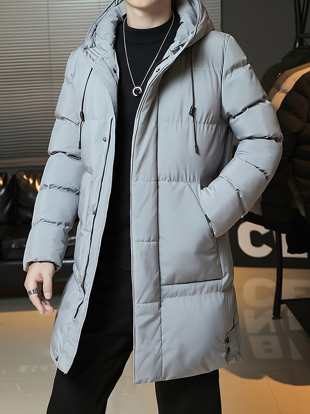 Donovan | Longline Puffer Coat – Stylish Hooded Design for Men