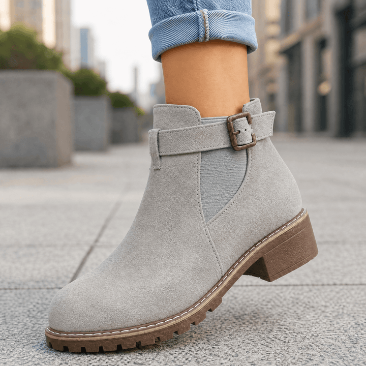 Solace | Slip On Low Heel Ankle Boots for Women