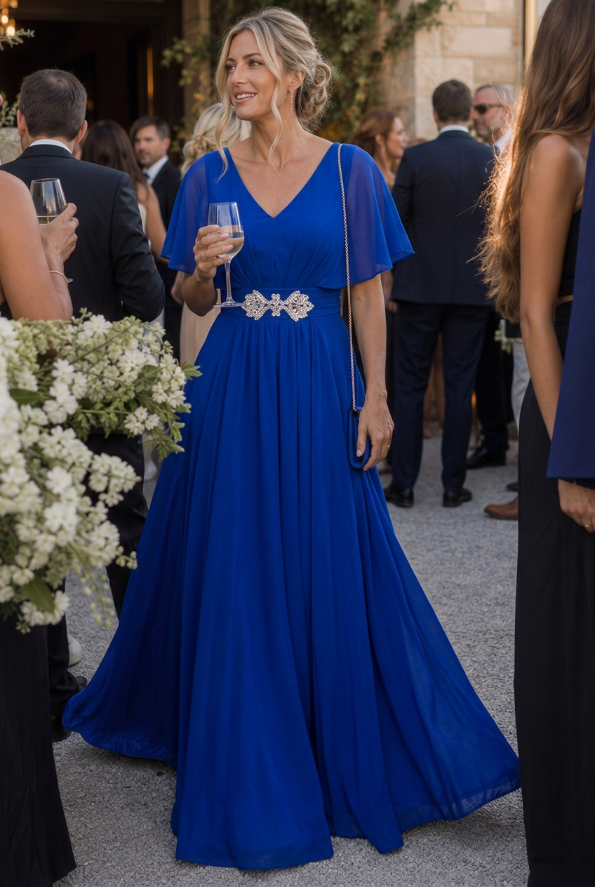 Orelia | Maxi Dress – Embellished V Neck Style for Women