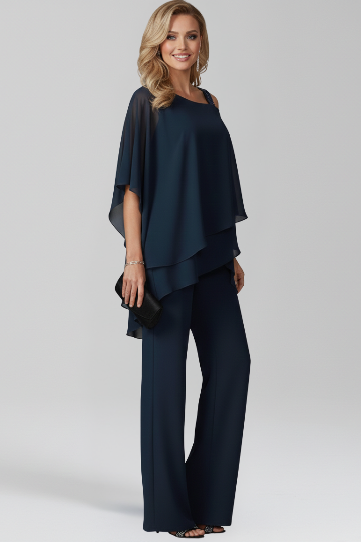 Jana | Wide-Leg Jumpsuit – Elegant Cold-Shoulder Style for Women