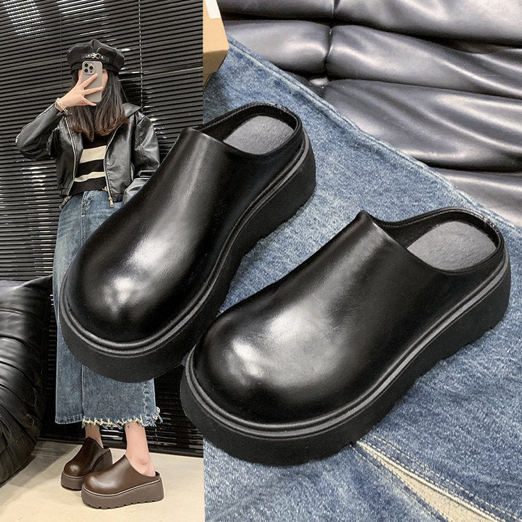Maya | Chic Synthetic Leather High-Platform Clogs