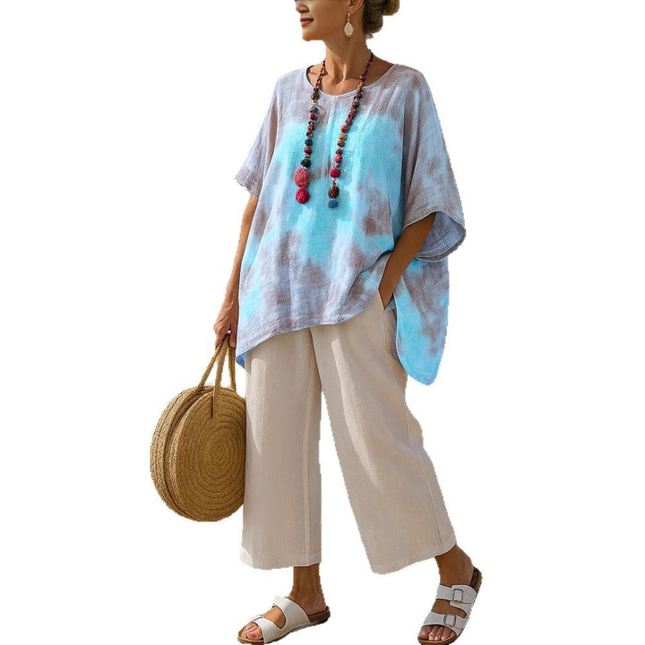 Katrin | Gradient Asymmetric Hem Tunic Top