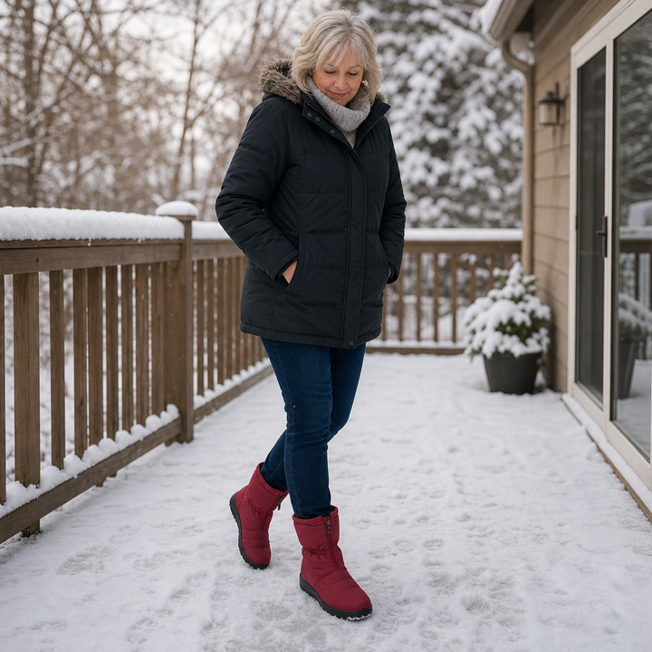 Frostbella | Snow Boots – Quilted Zip-Up Style for Women
