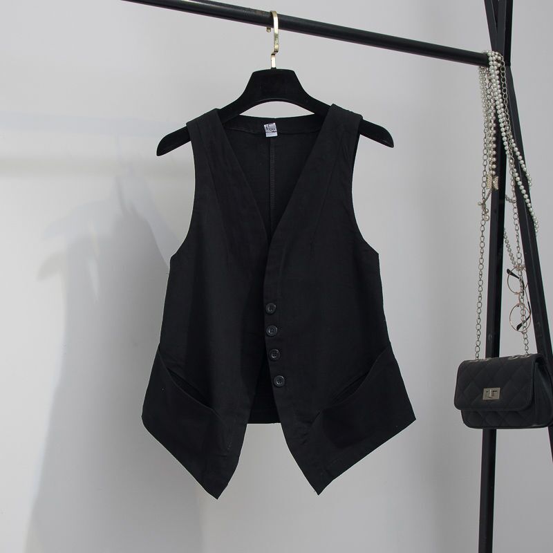 Mia | Chic Lightweight Asymmetrical Linen Vest
