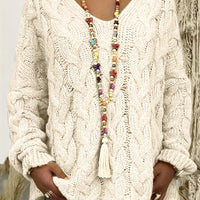 Eleanor | Comfortable and Cozy Cable Knit V-Neck Sweater