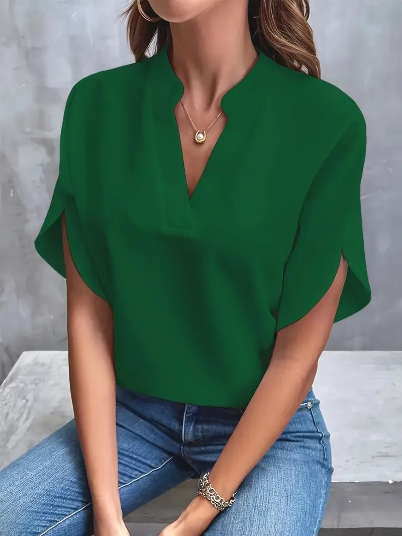 Alica | Comfortable & Versatile V-neck Blouse 0