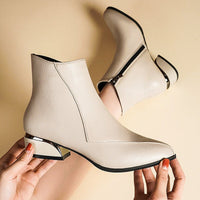 Sophia | Elegant Pointed-Toe Low-Heel Ankle Boots