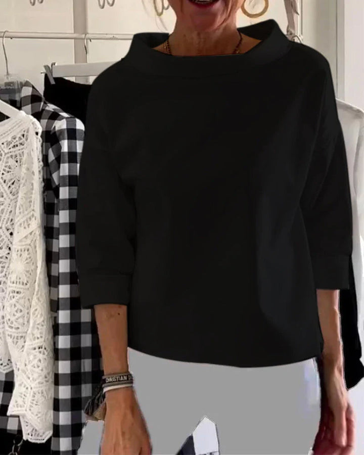 Alice | Elegant Bateau Neck Drop-Shoulder Top 2