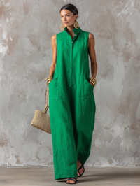 Daphine | Tuta donna alla moda senza maniche con collo alto