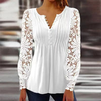 Madison | Floral Relaxed-Fit Henley Blouse for Women