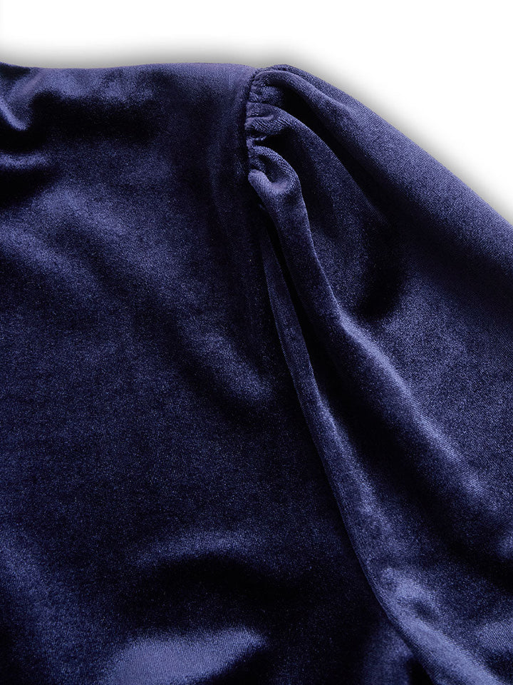 Amelia | Luxurious And Timeless Navy Velvet Midi Dress 6