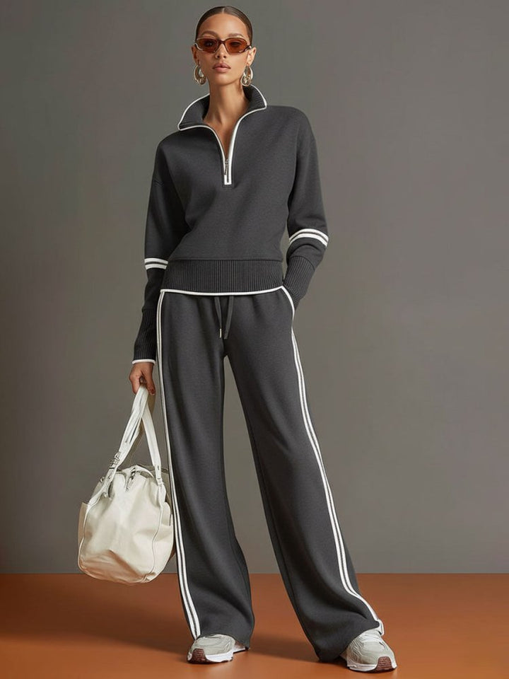 Angelika | Premium Lounge Set with Flowing Wide-Leg Trousers 4