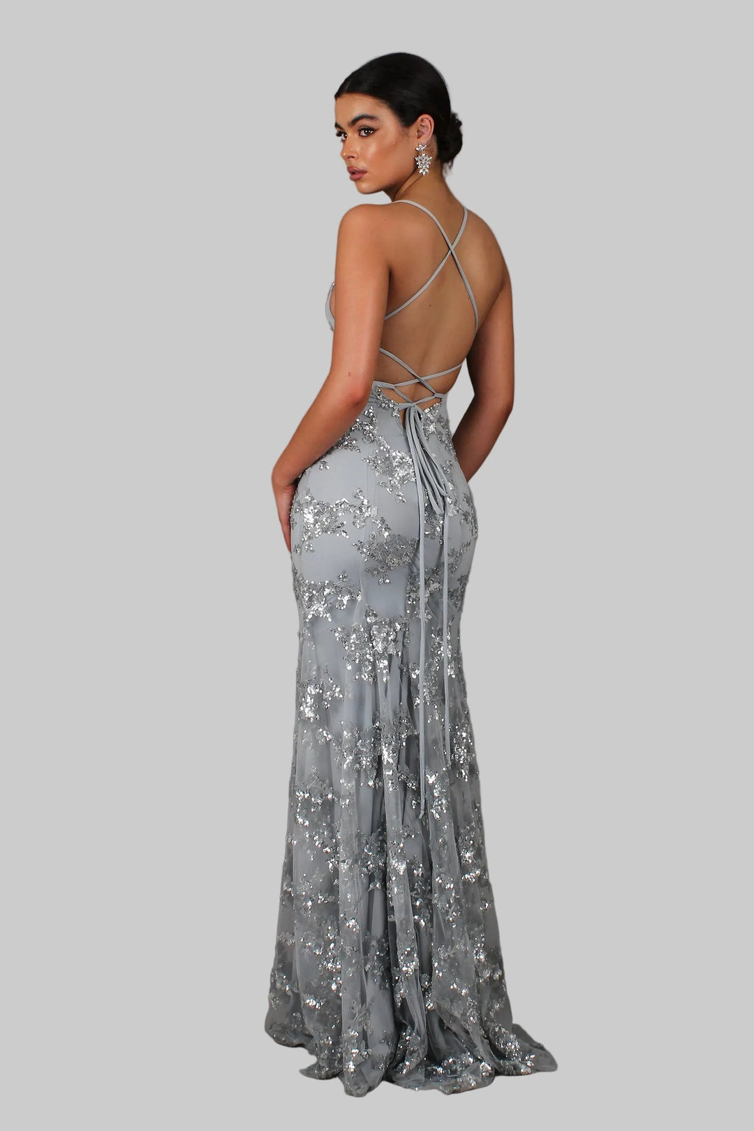 Aria | Radiant V-Neck Backless Sequin Maxi Dress 3