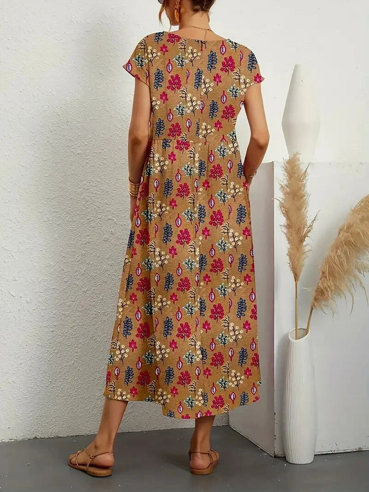 Ava | Cotton Blend Floral print A-Line Summer  Dress 2