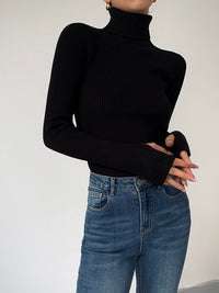 Lena | Comfortable And Soft Ribbed Turtleneck Sweater
