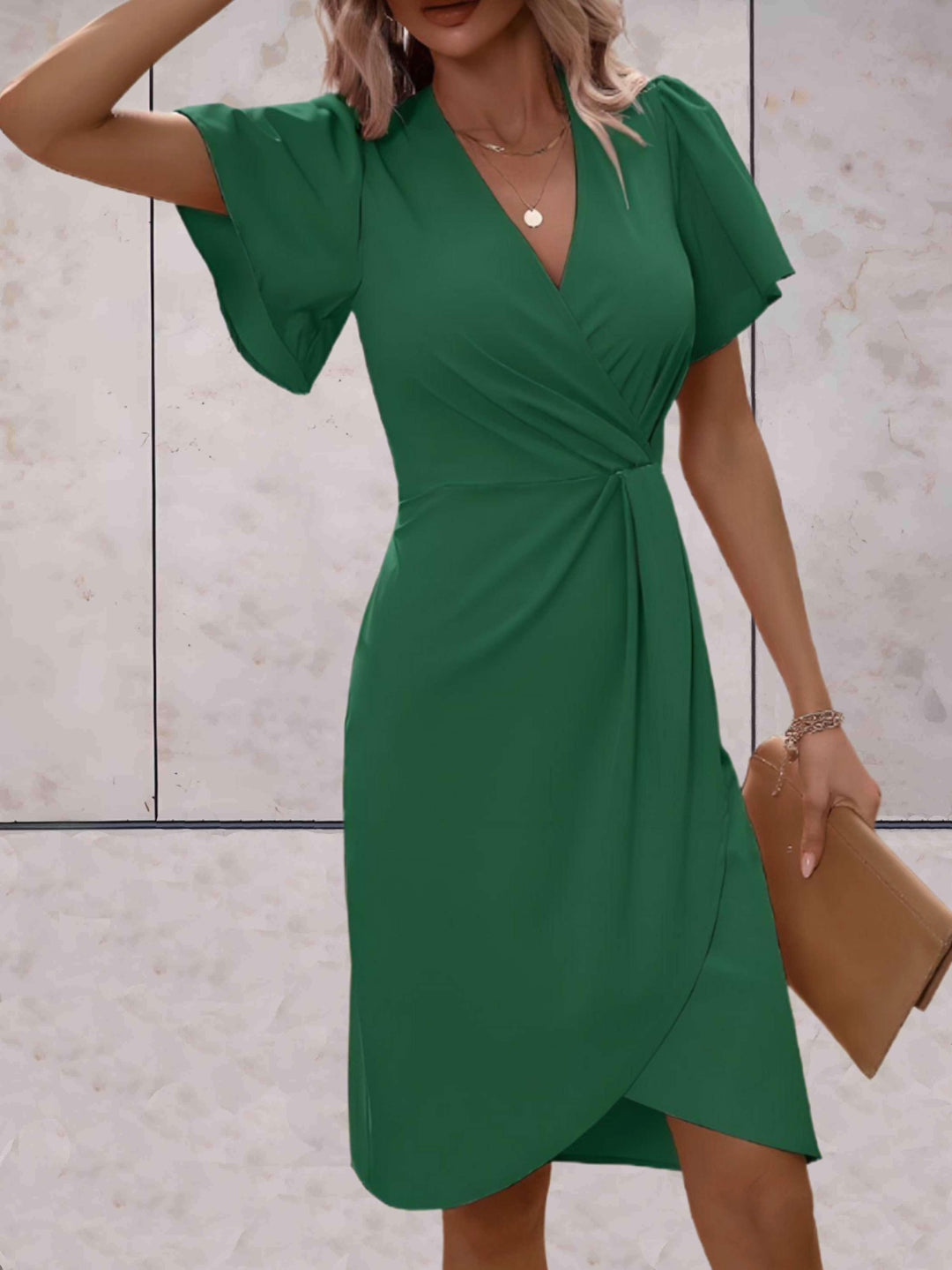 Caitlyn | Elegant V-Neckline Wrap Dress 7