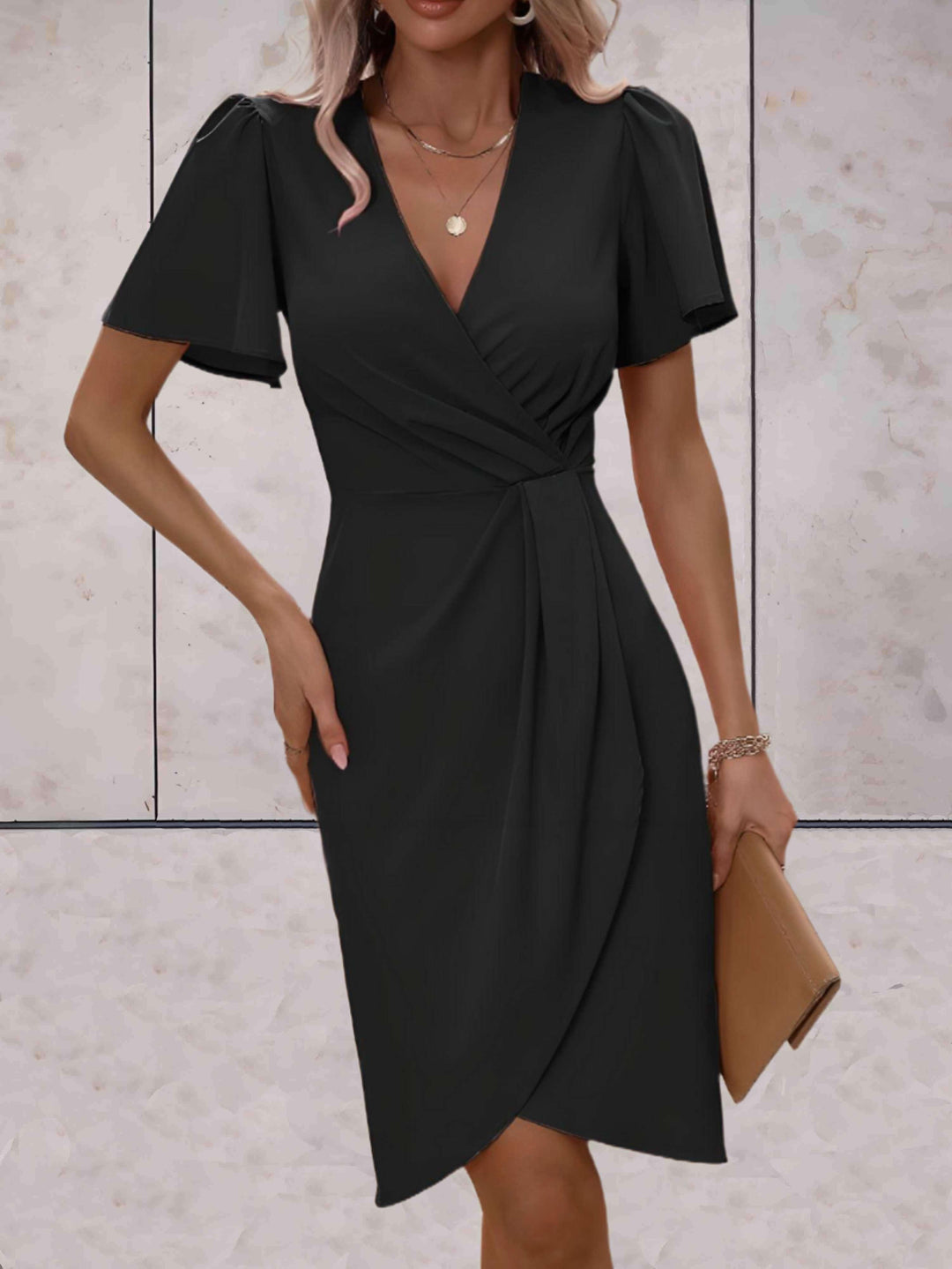 Caitlyn | Elegant V-Neckline Wrap Dress 9