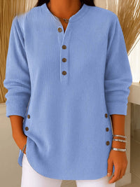 Manuela | Comfortable And Soft Henley Ribbed Tunic Top