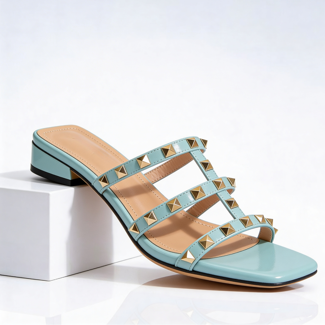 Camille | Elegant And Modern Studded Leather Sandals 2