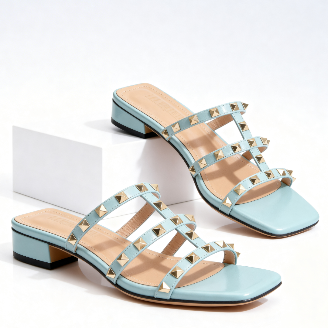 Camille | Elegant And Modern Studded Leather Sandals 5