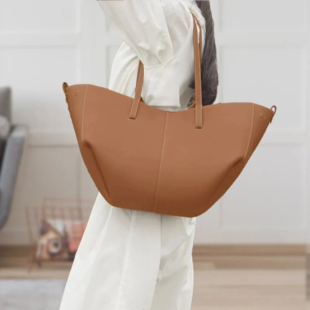 Camille | Oversized Vintage PU Leather Tote Bag 1