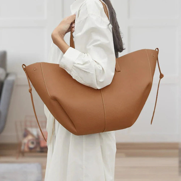 Camille | Oversized Vintage PU Leather Tote Bag 2