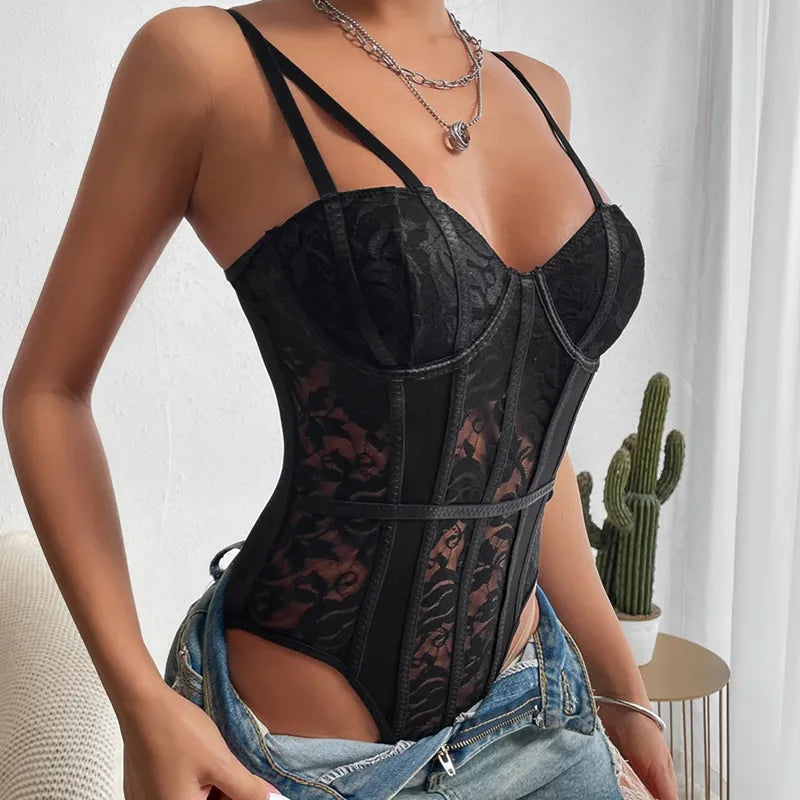 Cathy | Embroidered corset bodysuit 1