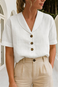 Victoria | Relaxed Button-Front Collared Blouse for Women