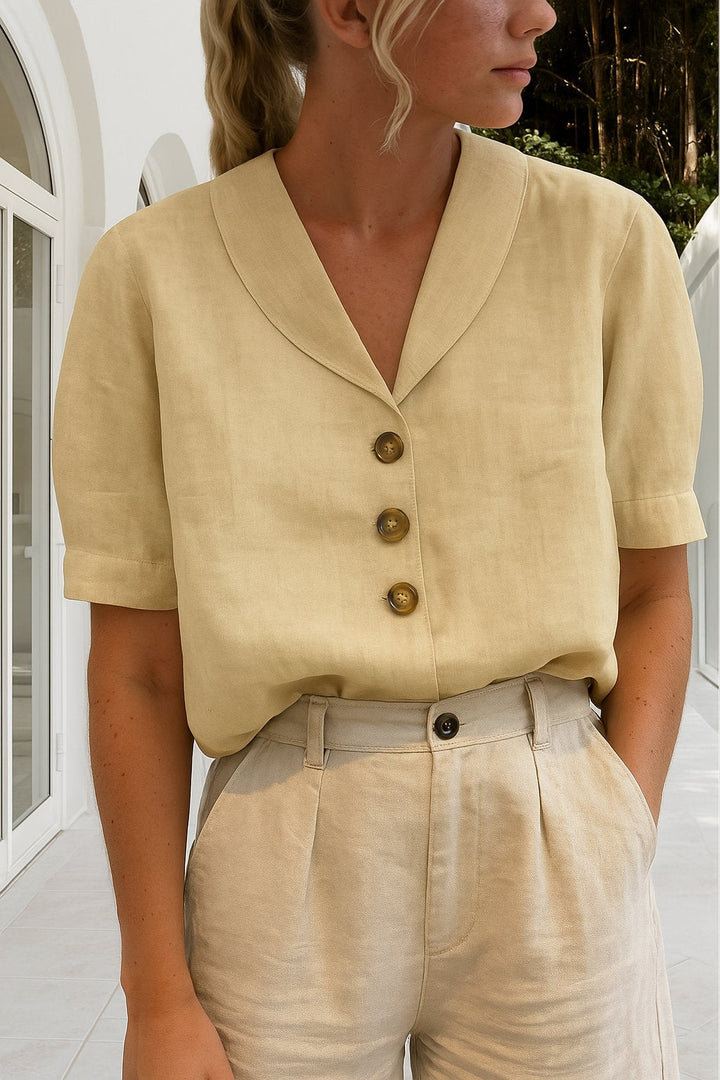 Charlotte | Comfortable And Polished Short-Sleeve Collared Blouse 1