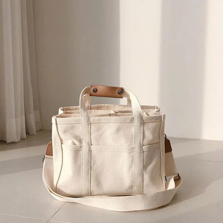 Charlotte | Spacious Multi-Pocket Canvas Tote Bag 1
