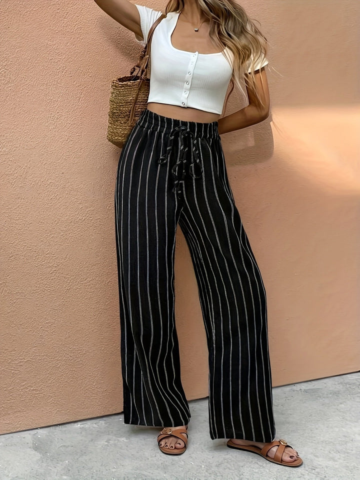 Chloe | Comfortable And Breezy Striped Wide-Leg Pants 2