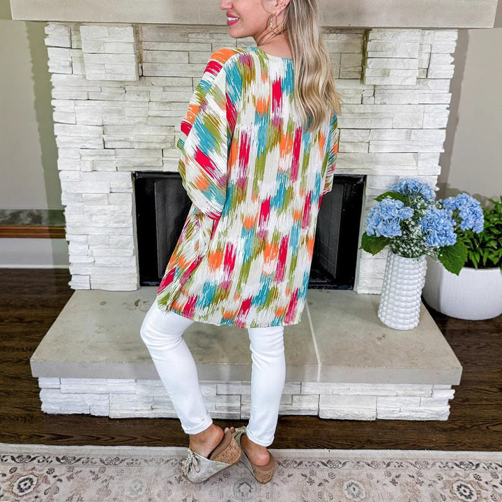 Chloe | Comfortable And Vibrant abstract print tunic top 3